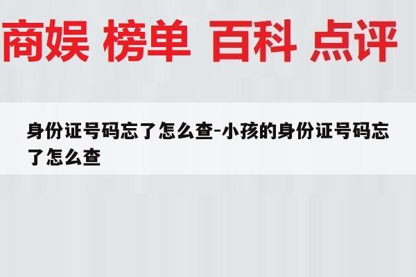 身份证号码忘了怎么查-小孩的身份证号码忘了怎么查