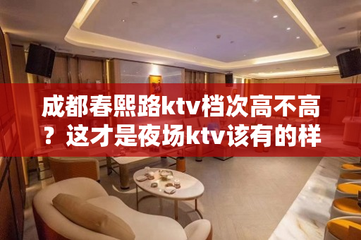 成都春熙路ktv档次高不高？这才是夜场ktv该有的样子