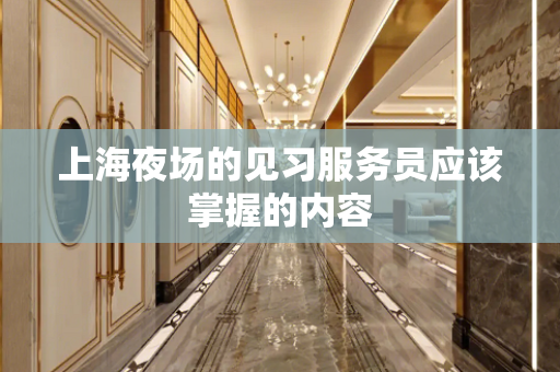 上海夜场的见习服务员应该掌握的内容