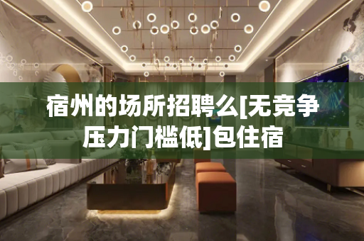 宿州的场所招聘么[无竞争压力门槛低]包住宿