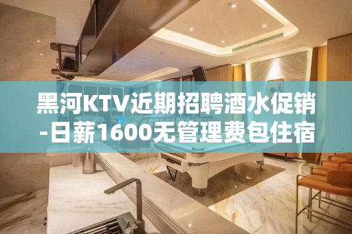 黑河KTV近期招聘酒水促销-日薪1600无管理费包住宿来就上