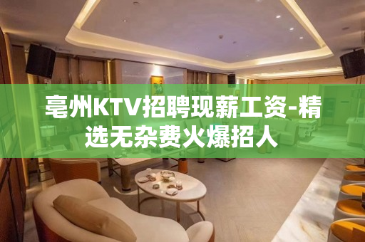 亳州KTV招聘现薪工资-精选无杂费火爆招人