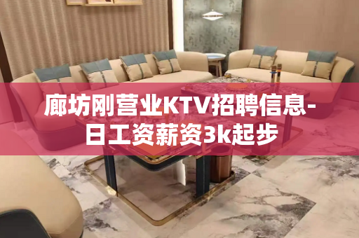 廊坊刚营业KTV招聘信息-日工资薪资3k起步