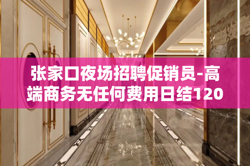 张家口夜场招聘促销员-高端商务无任何费用日结1200起