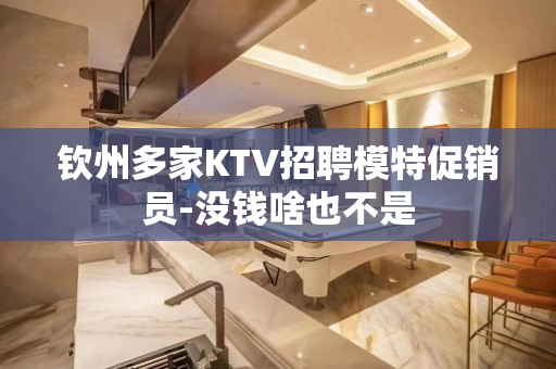 钦州多家KTV招聘模特促销员-没钱啥也不是