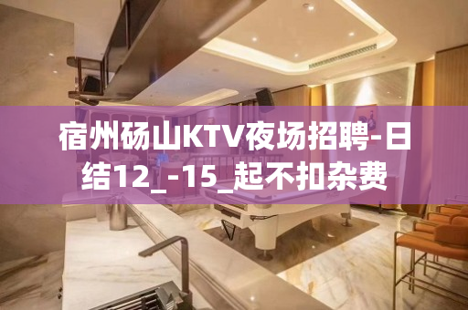 宿州砀山KTV夜场招聘-日结12_-15_起不扣杂费