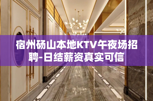 宿州砀山本地KTV午夜场招聘-日结薪资真实可信
