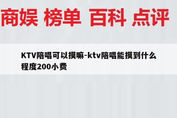 KTV陪唱可以摸嘛-ktv陪唱能摸到什么程度200小费
