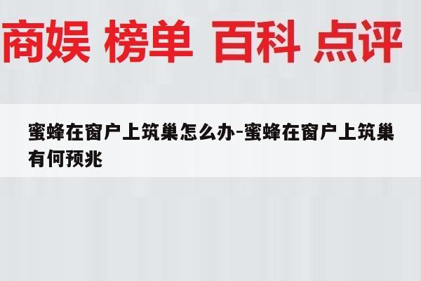 蜜蜂在窗户上筑巢怎么办-蜜蜂在窗户上筑巢有何预兆