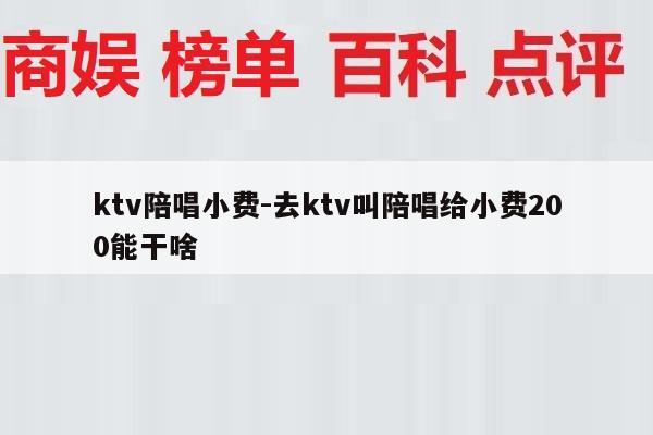 ktv陪唱小费-去ktv叫陪唱给小费200能干啥