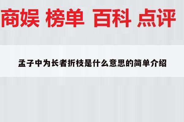 孟子中为长者折枝是什么意思的简单介绍