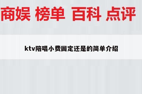 ktv陪唱小费固定还是的简单介绍