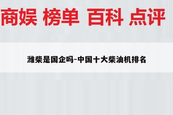 潍柴是国企吗-中国十大柴油机排名