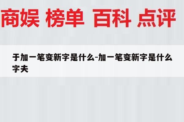 于加一笔变新字是什么-加一笔变新字是什么字夫
