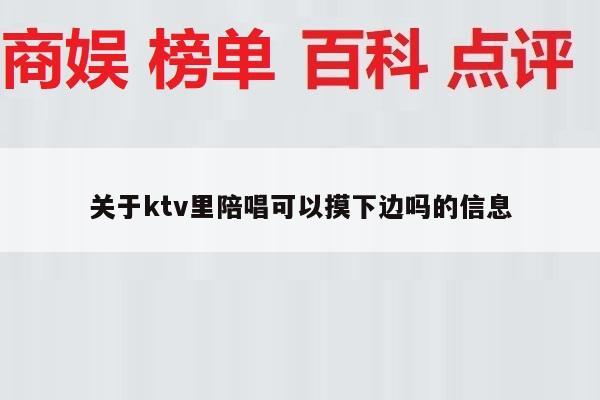 关于ktv里陪唱可以摸下边吗的信息