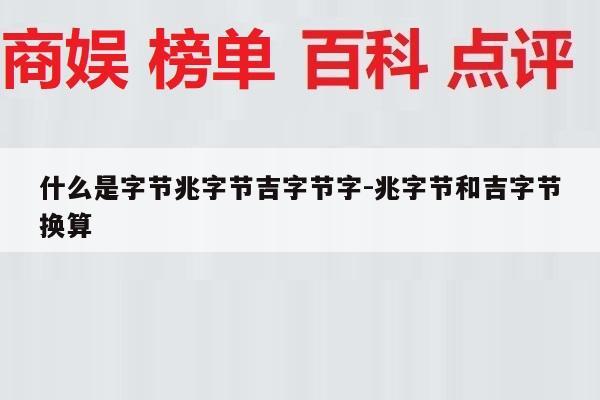 什么是字节兆字节吉字节字-兆字节和吉字节换算
