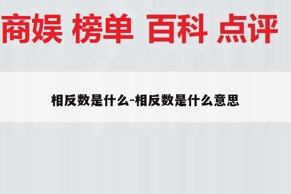相反数是什么-相反数是什么意思