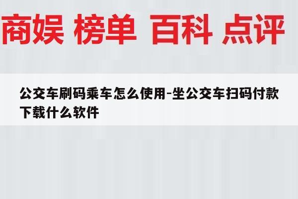 公交车刷码乘车怎么使用-坐公交车扫码付款下载什么软件