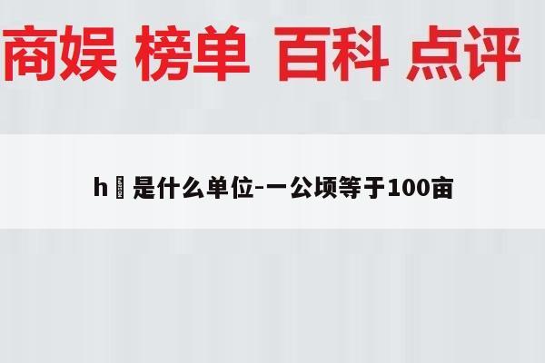 h㎡是什么单位-一公顷等于100亩