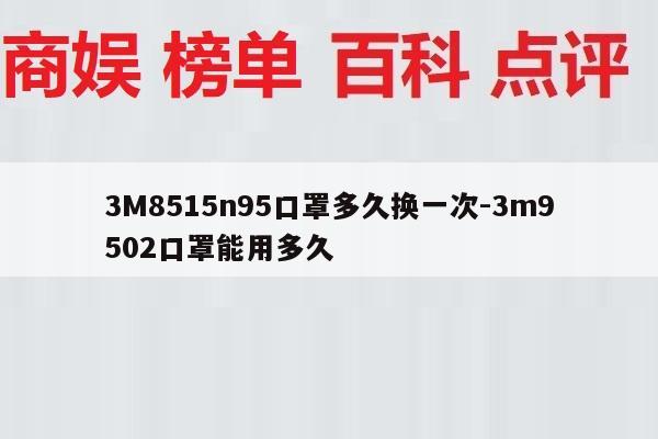 3M8515n95口罩多久换一次-3m9502口罩能用多久