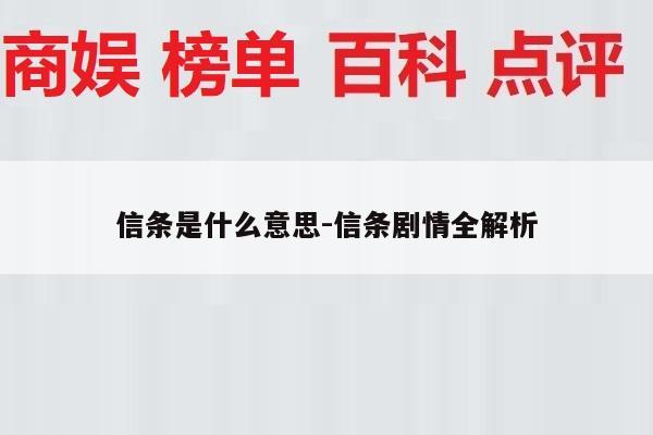 信条是什么意思-信条剧情全解析